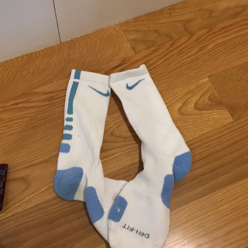 Carolina blue and white nike elite socks